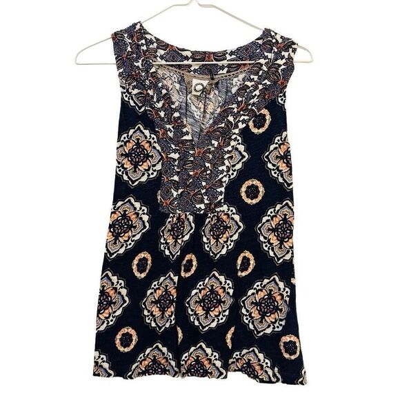 Anthropologie Akemi + Kin Floral V-Neck Sleeveless Blouse Top Multicolor Small - Picture 1 of 4